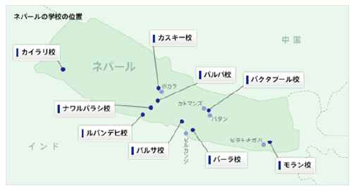 ネパールの地図